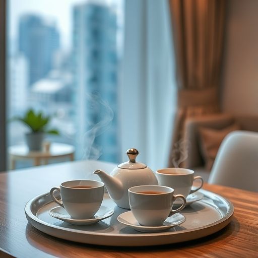 深圳现代公寓中的茶具