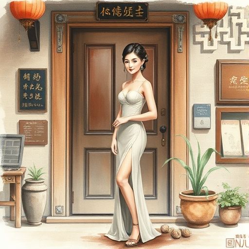 老城区茶肆入口，散发复古韵味