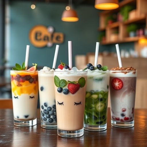 深圳咖啡馆内的多彩茶饮