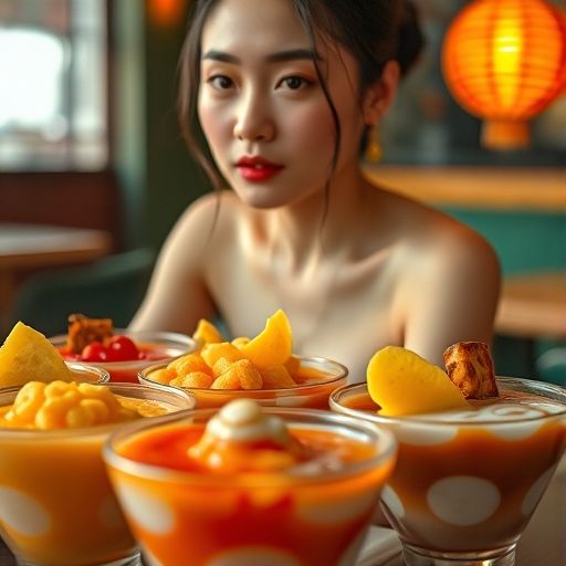 展示特色糖水的精美实拍照片