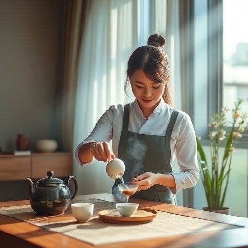茶艺师在广州公寓泡茶