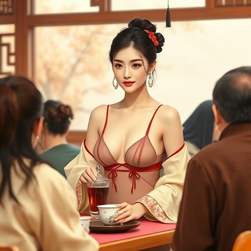 茶客们围坐品茶的温馨画面