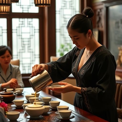 茶艺师现场泡茶