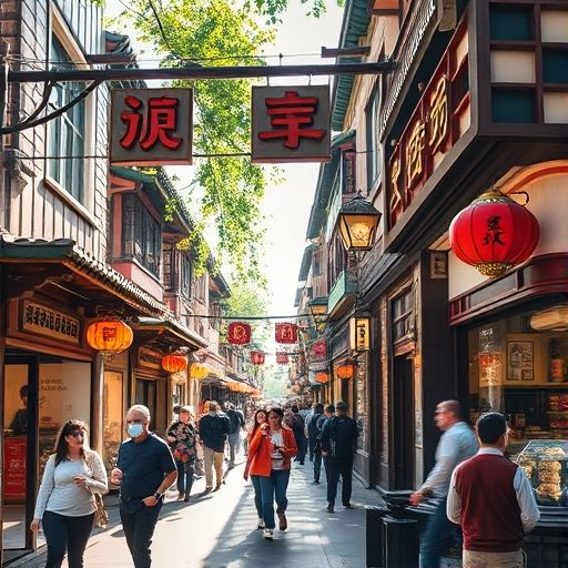 广州荔湾区茶肆街景