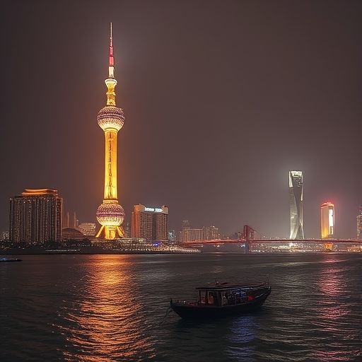 珠江夜景与广州塔