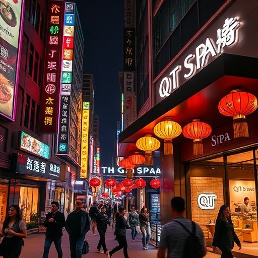 广州夜晚QT场街景