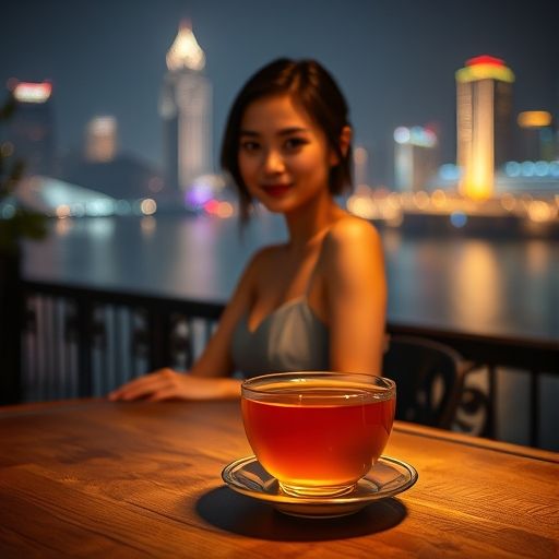 普洱茶与广州夜景
