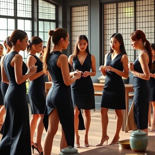 学员与茶艺师交流