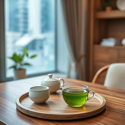 深圳公寓内的绿茶茶具