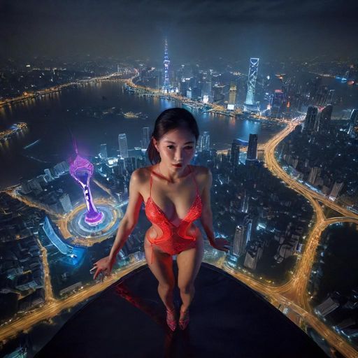 广州中圈外围夜晚的全景风貌