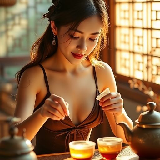 茶艺师优雅泡茶，茶香弥漫