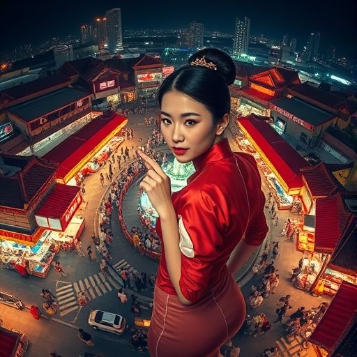中圈外围夜市的繁华景象