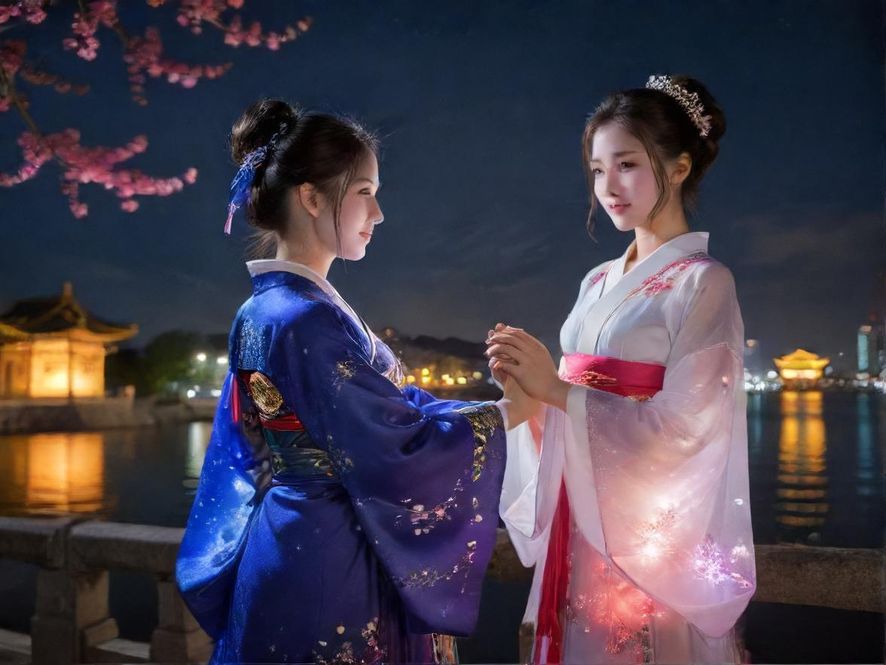 图片：从高处俯瞰广州的夜景，城市灯光璀璨，充满活力。