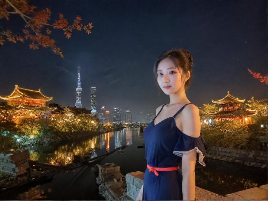 深圳夜景城市灯光