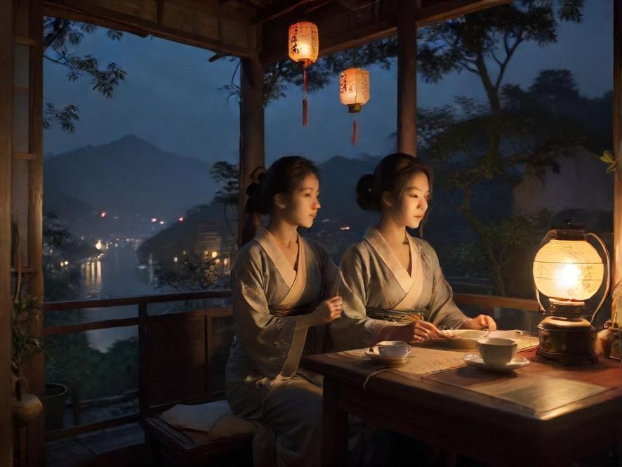 广州夜场茶社内景休闲区