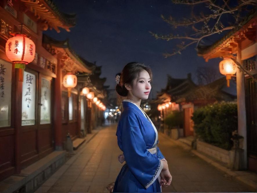 城市夜景流光溢彩