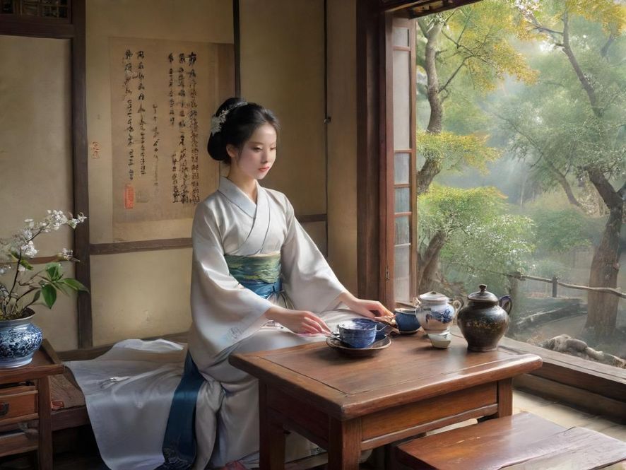 广州白云区一处高端品茶工作室的豪华私密包厢内部，细节考究，氛围温馨。