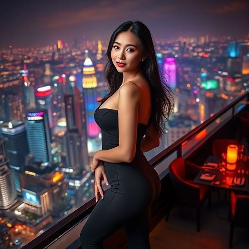 夜幕下的城市休闲场所