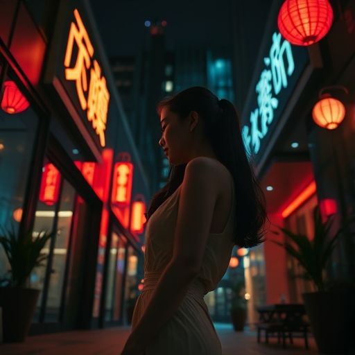 深圳龙华夜色下的休闲会所入口