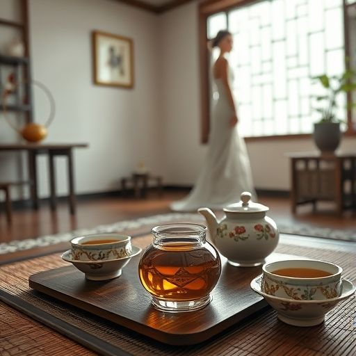雅致的茶具暗示