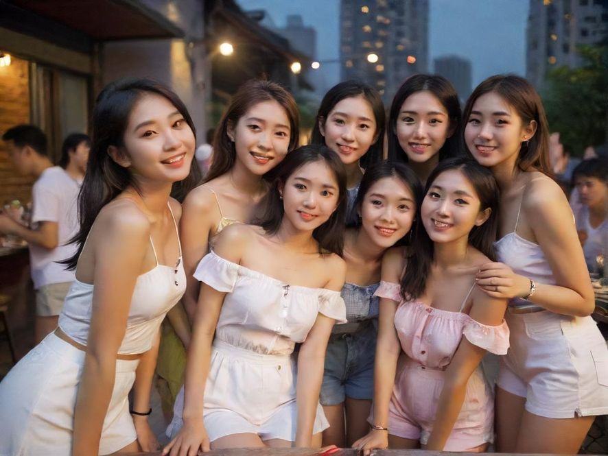 广州本地朋友聚会烧烤场景
