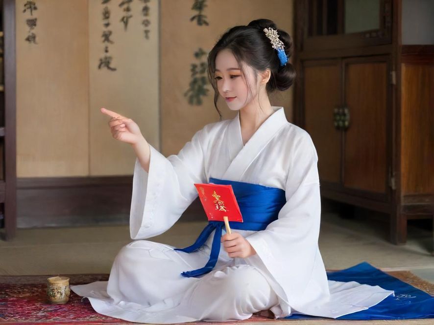 一位气质优雅的知性熟女，面带温柔笑容，身姿端庄，坐在光线柔和的茶室中。