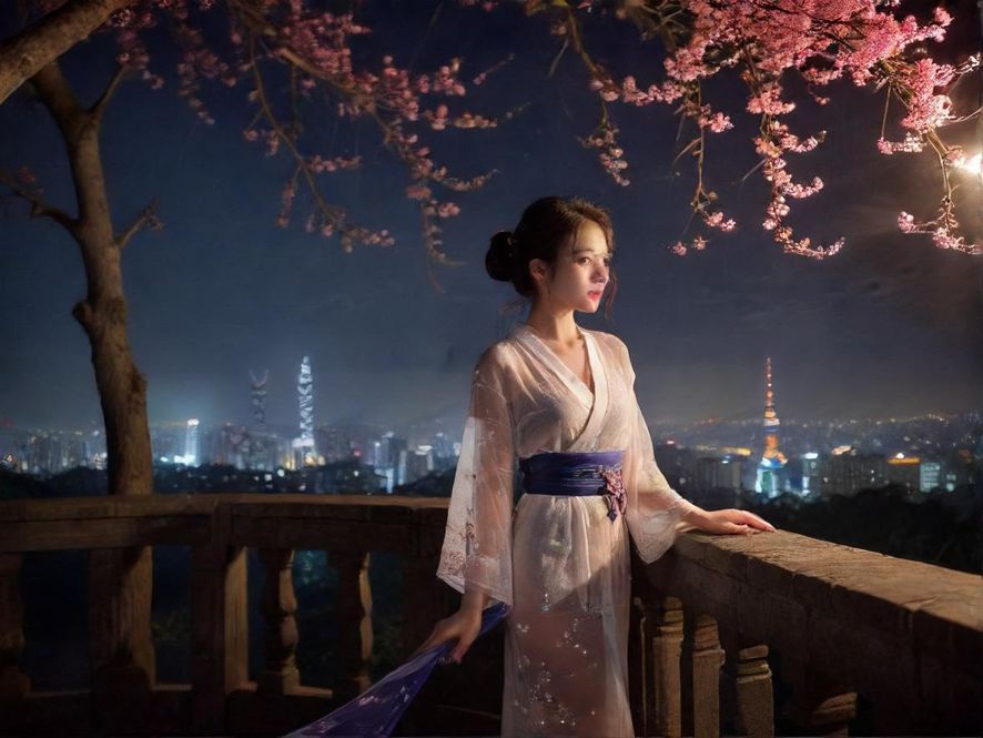 广州夜场会所霓虹灯光场景