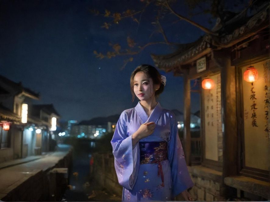 夜晚的城市街道，探索隐藏的休闲场所。
