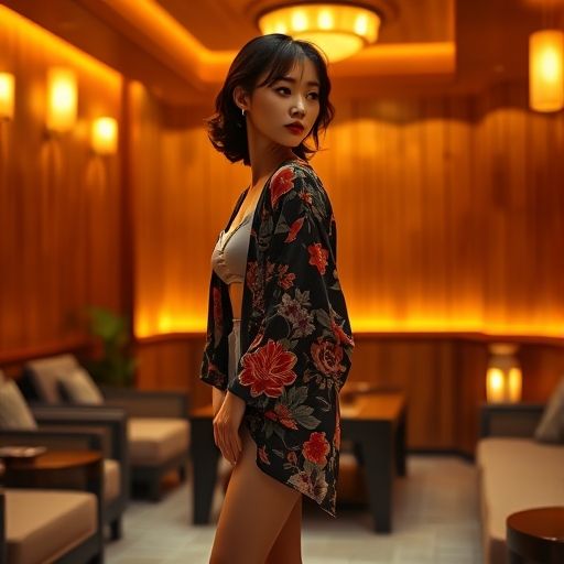 夜场桑拿小姐姐温馨服务场景