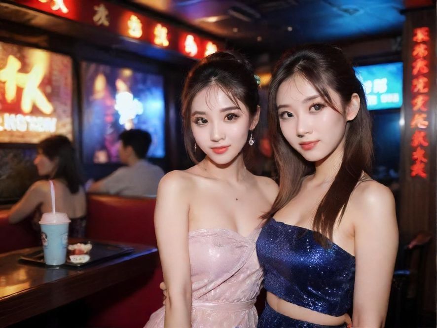 夜总会KTV包厢内炫彩灯光营造的休闲娱乐氛围