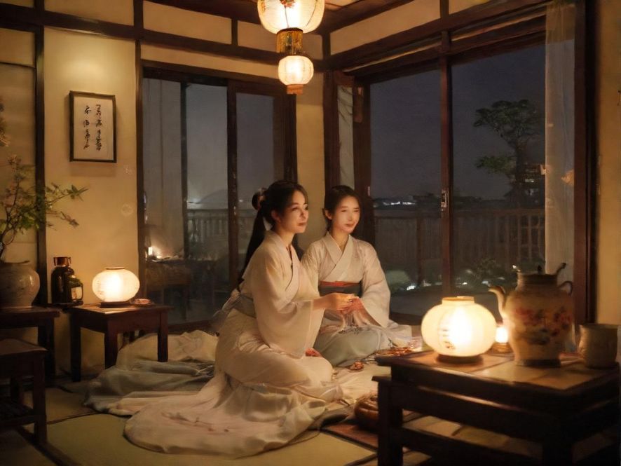 广州夜场会所室内茶室温馨场景