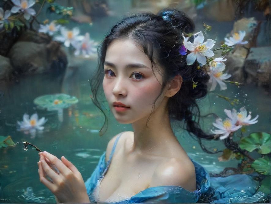 一位女性在水疗中心享受放松时刻
