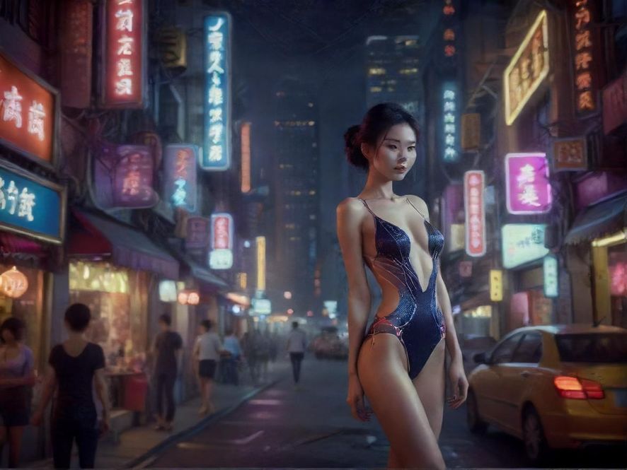 城市夜景展现夜生活的热闹氛围