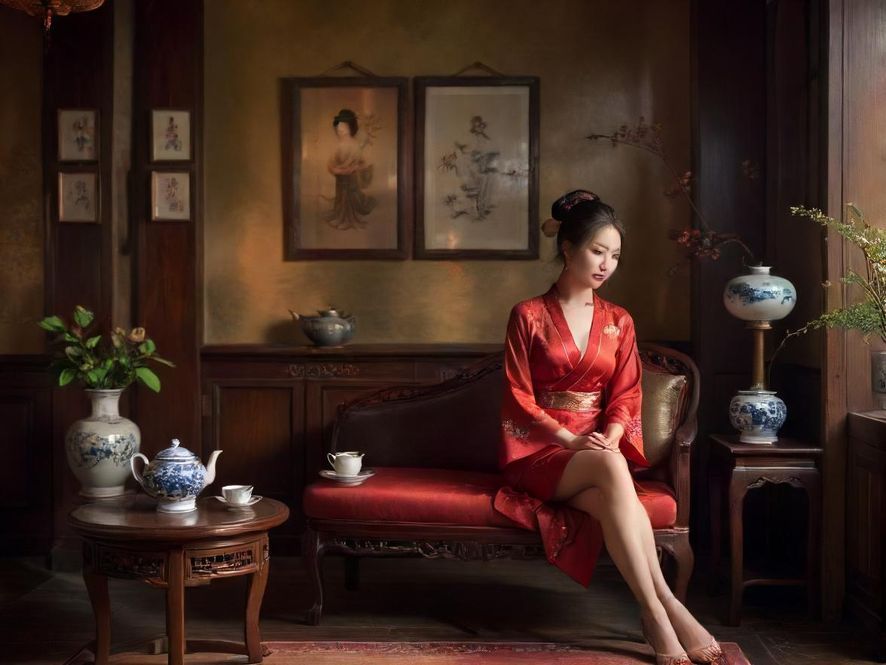 广州天河私密茶室一角