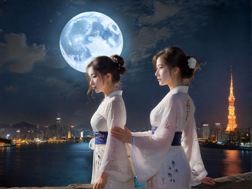 一个人在广州夜景下浏览手机寻找娱乐信息
