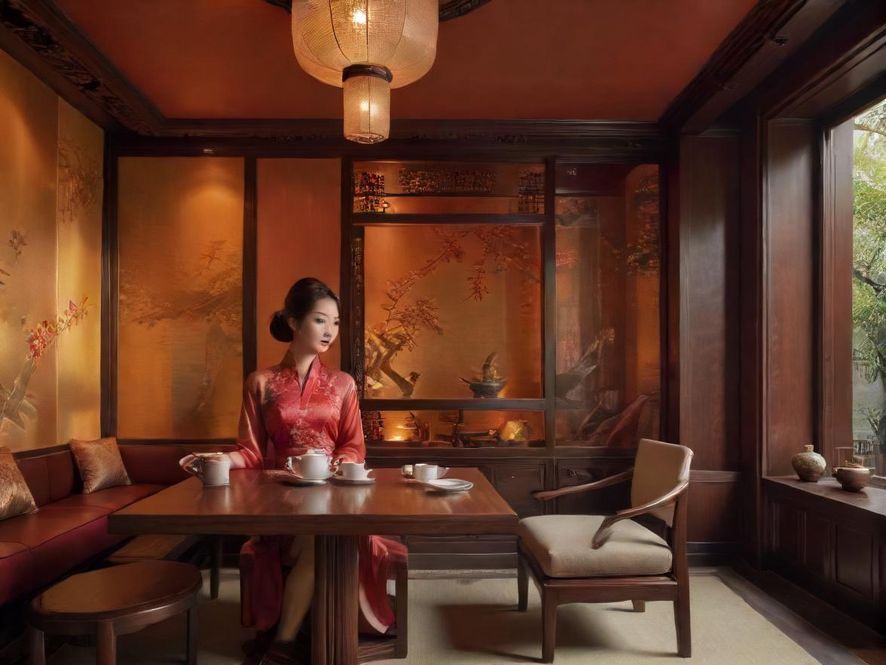 上海某休闲会所舒适的茶室包间