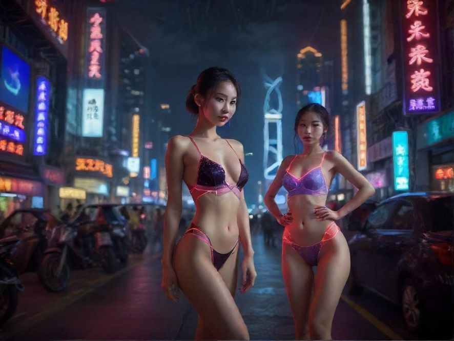 深圳夜景霓虹灯光