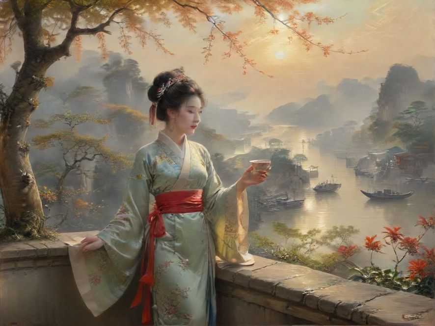 广州茶社内的茶艺表演场景