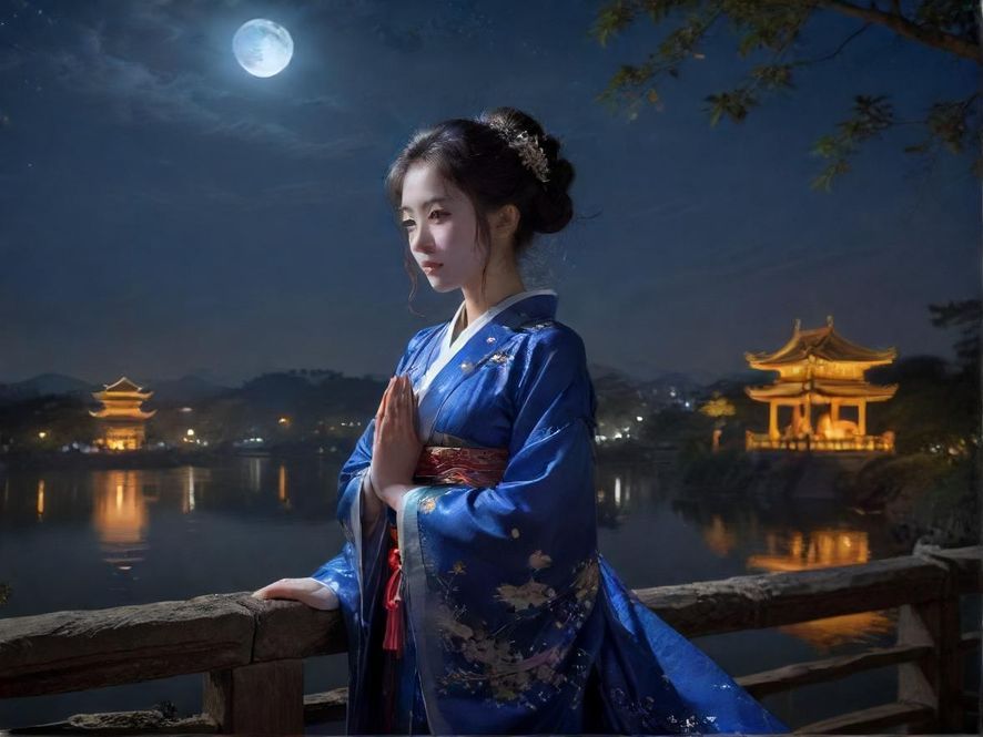 武汉夜晚的霓虹灯街景