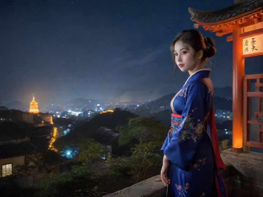 广东夜色街景