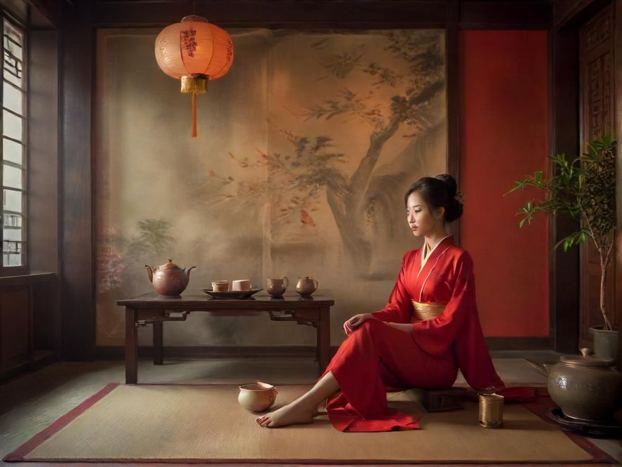 深圳茶艺小姐姐表演场景