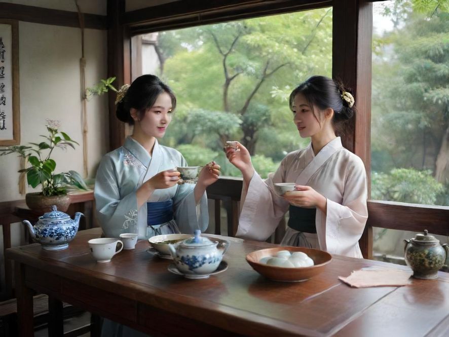 广州精致茶室泡茶场景