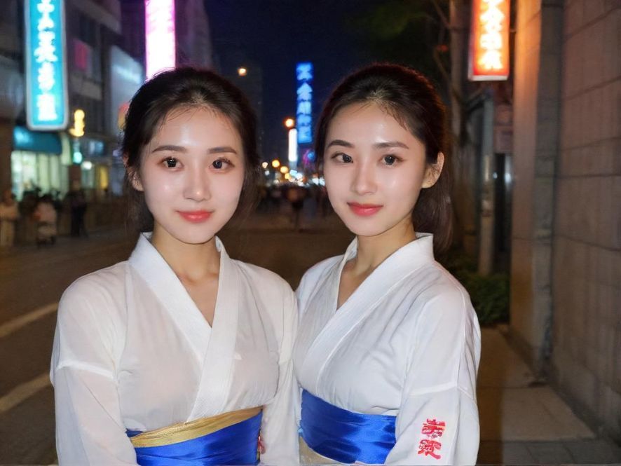 广州夜晚街头霓虹闪烁的夜场入口