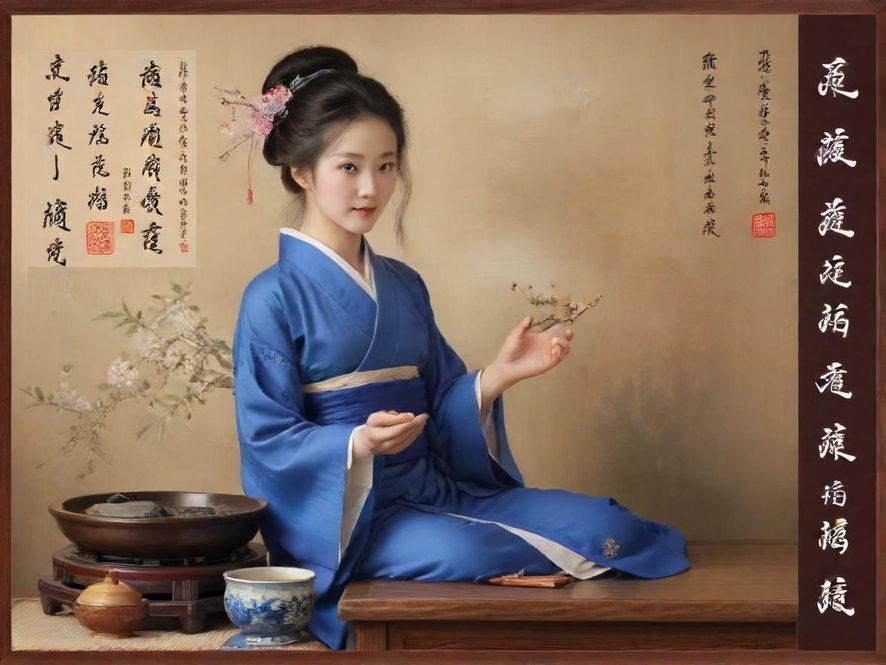 一群香友在茶室中专注品香,香气缭绕