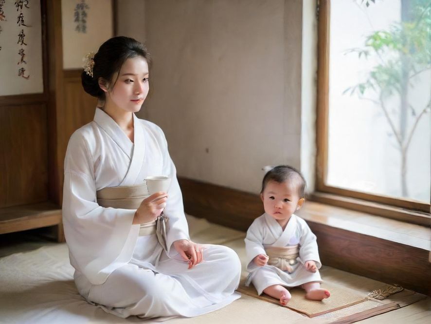 一位在深圳私密茶室中享受时光的雅致女子