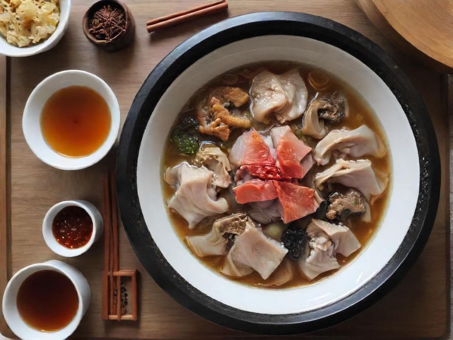 一群年轻朋友在广东老街品尝美食,街拍视角,充满烟火气的巷道