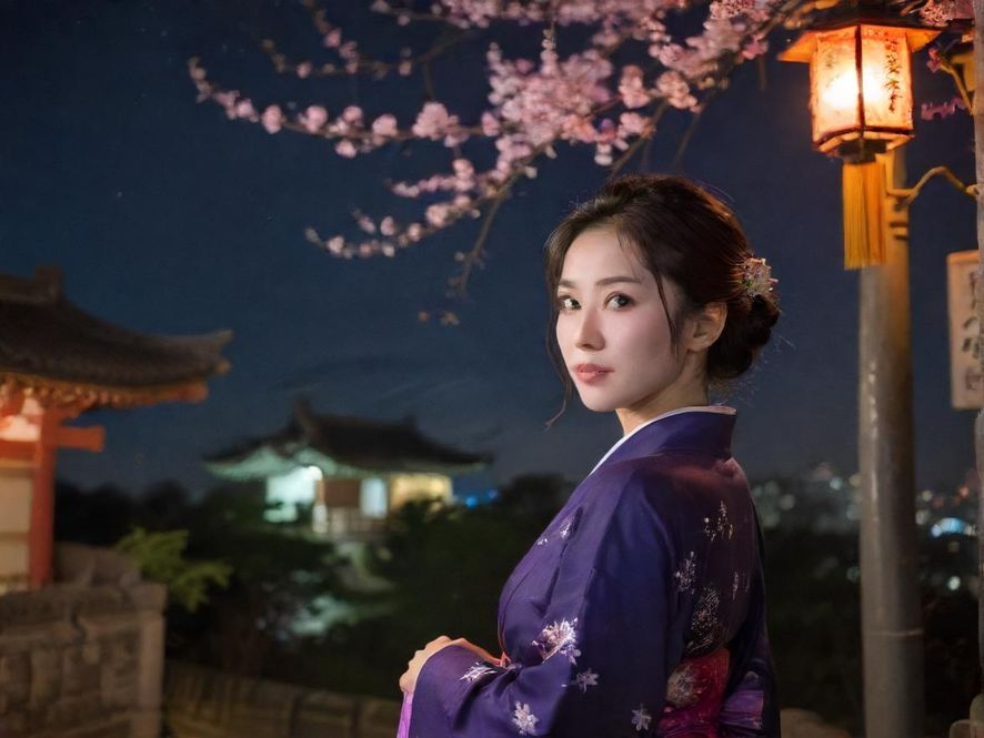 一位都市女性在深圳夜景露台放松享受的唯美瞬间,尽显惬意。